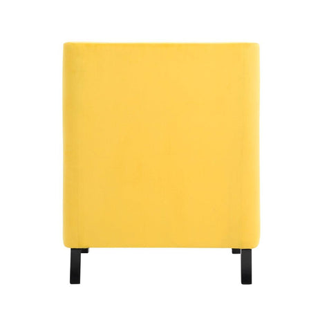 Grazioso Yellow Solid Wood And Plywood Velvet Fabric Upholstered Tufted Accent Chair - Ella Furniture