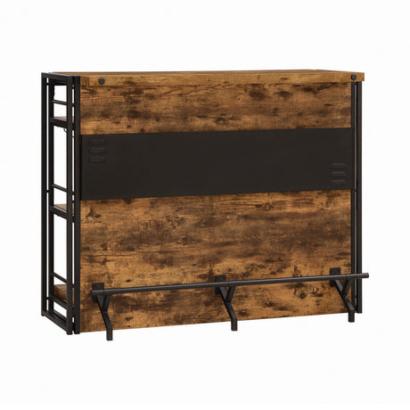Renaldi Bar Unit With Stemware Rack Antique Nutmeg - Ella Furniture