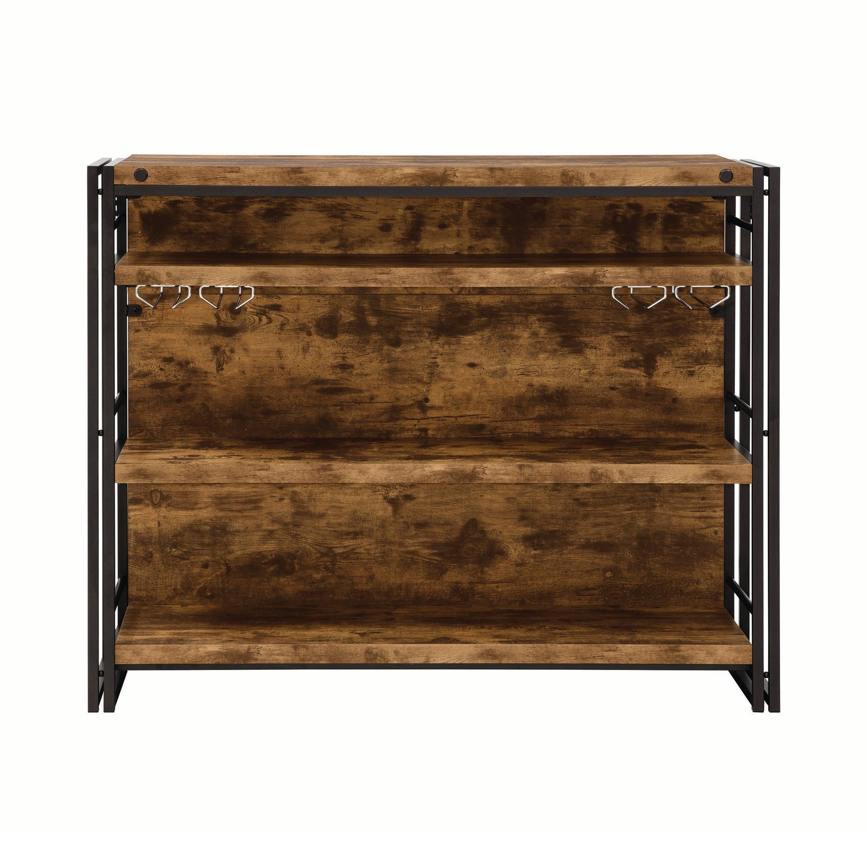 Renaldi Bar Unit With Stemware Rack Antique Nutmeg - Ella Furniture