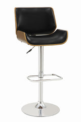 Folsom Upholstered Adjustable Bar Stool Black And Chrome - Ella Furniture