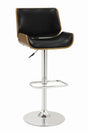 Folsom Upholstered Adjustable Bar Stool Black And Chrome - Ella Furniture
