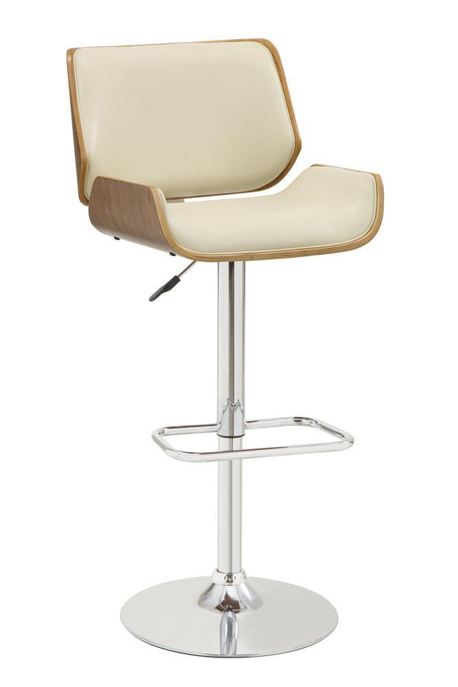 Folsom Upholstered Adjustable Bar Stool Ecru And Chrome - Ella Furniture