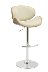 Harris Adjustable Bar Stool Ecru And Chrome - Ella Furniture