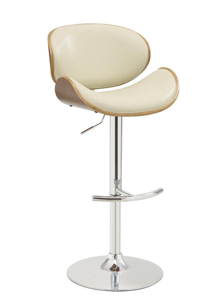 Harris Adjustable Bar Stool Ecru And Chrome - Ella Furniture