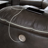 Kincord Midnight Faux Leather 3-Piece Power Reclining Sectional - Ella Furniture
