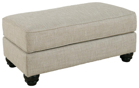 Asanti Fog Chenille Ottoman - Ella Furniture
