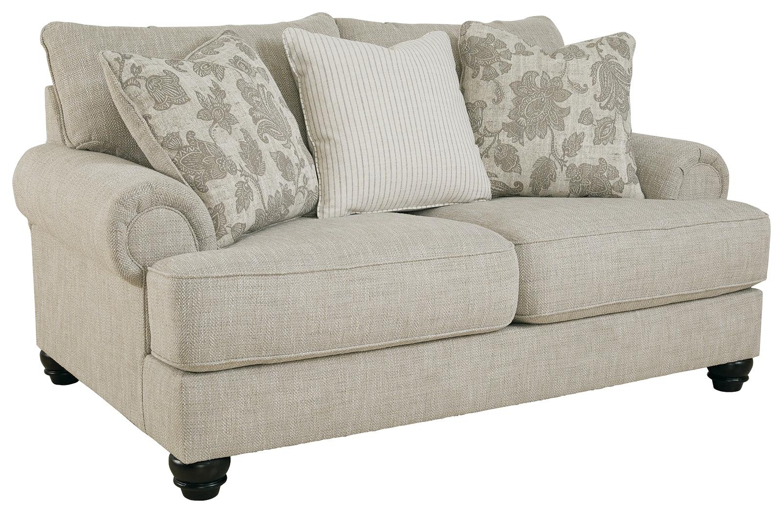 Asanti Fog Chenille Loveseat - Ella Furniture