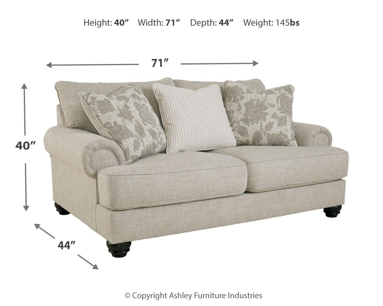 Asanti Fog Chenille Loveseat - Ella Furniture