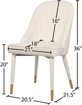 Belle Cream Velvet Dining Chair - Ella Furniture