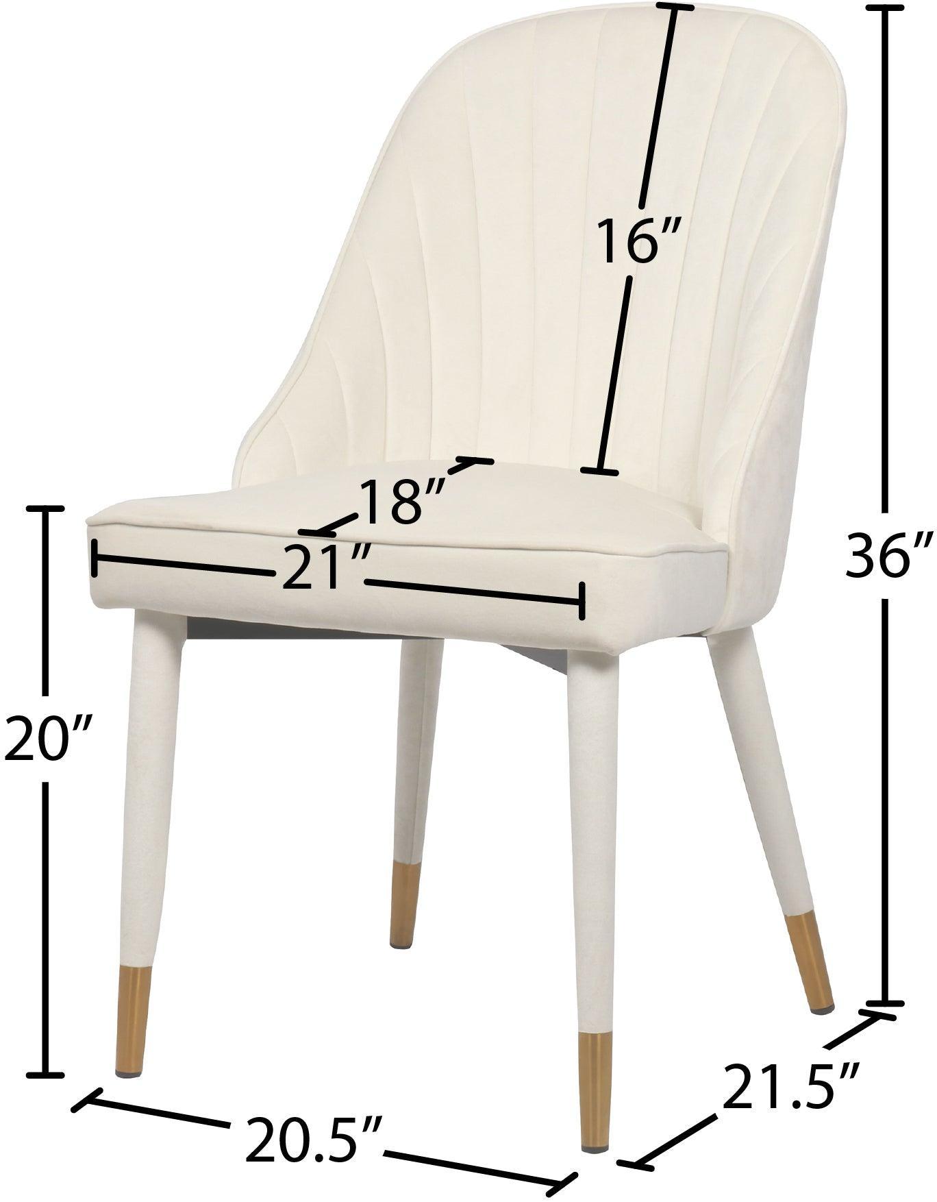 Belle Cream Velvet Dining Chair - Ella Furniture