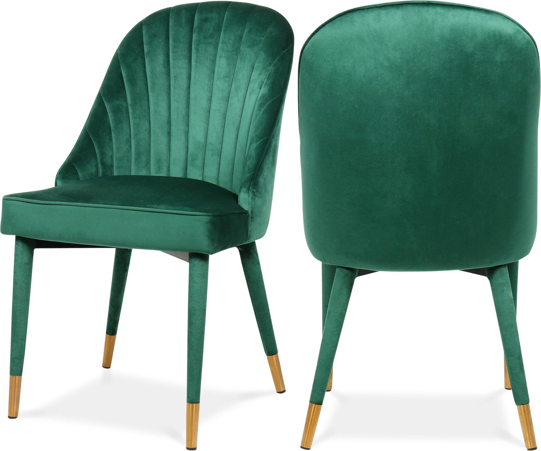 Belle Green Velvet Dining Chair - Ella Furniture