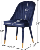 Belle Blue Velvet Dining Chair - Ella Furniture