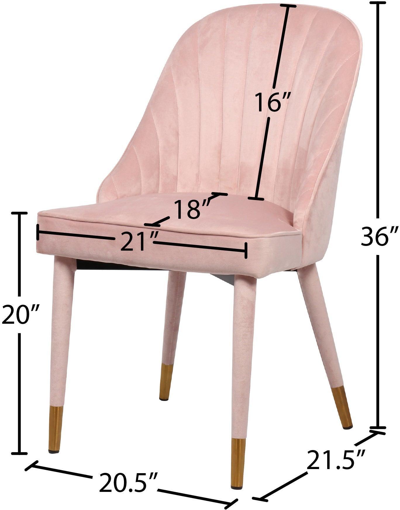 Belle Pink Velvet Dining Chair - Ella Furniture
