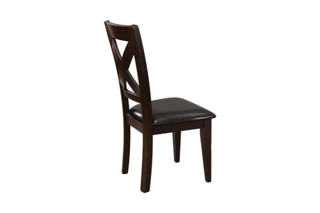 Crown Point Brown Modern Contemporary Faux Leather Seat Rectangular Dining Room Set - Ella Furniture