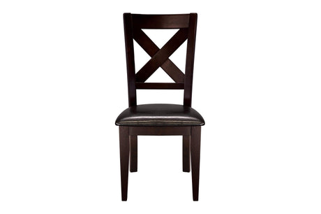 Crown Point Brown Modern Contemporary Faux Leather Seat Rectangular Dining Room Set - Ella Furniture