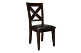 Crown Point Brown Modern Contemporary Faux Leather Seat Rectangular Dining Room Set - Ella Furniture