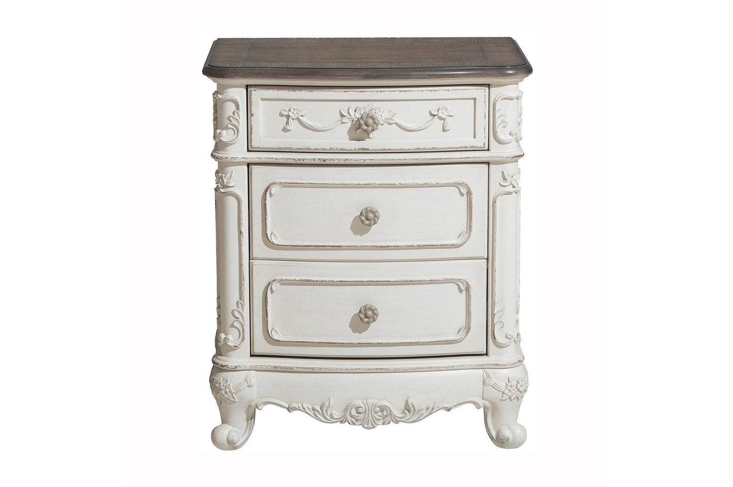 Cinderella Antique White Modern Traditional Solid Wood Youth Panel Bedroom Set - Ella Furniture