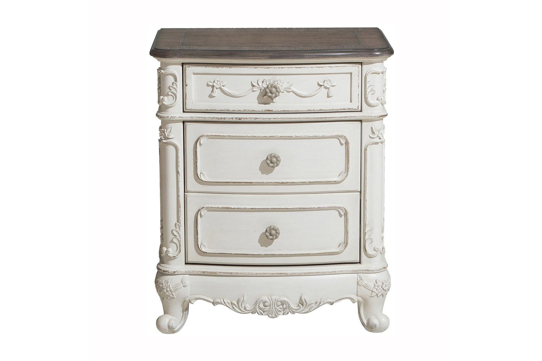 Cinderella Antique White Modern Traditional Solid Wood Youth Panel Bedroom Set - Ella Furniture