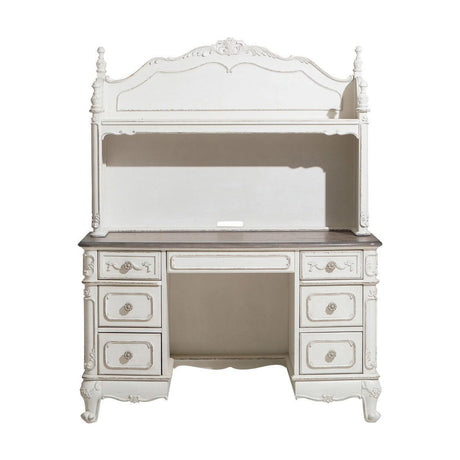 Cinderella Antique White Traditional Birch And Ash Veneer, Wood And Engineered Wood Writing Desk - Ella Furniture