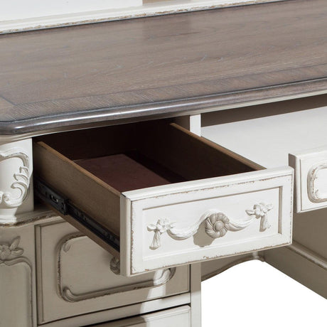 Cinderella Antique White Traditional Birch And Ash Veneer, Wood And Engineered Wood Writing Desk - Ella Furniture