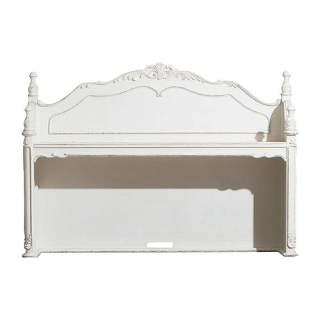 Cinderella Antique White With Gray Rub-through Birch Veneer, Wood, Engineered Wood Writing Hutch - Ella Furniture