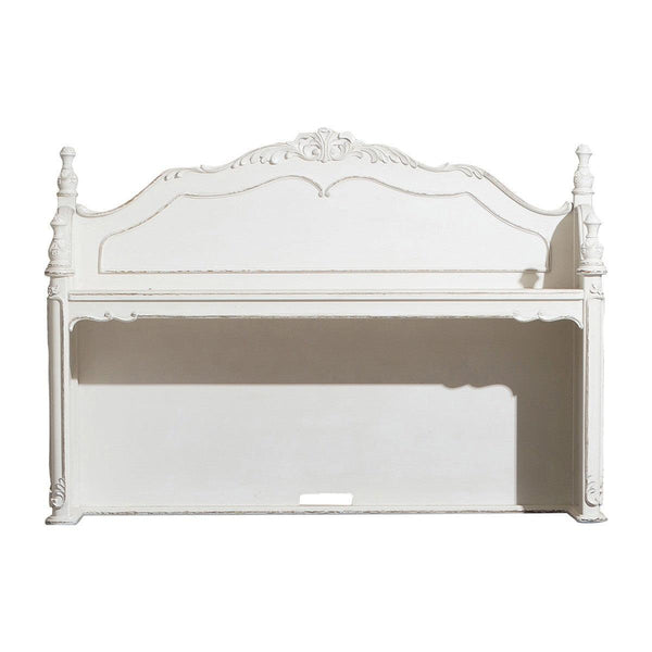 Cinderella Antique White With Gray Rub-through Birch Veneer, Wood, Engineered Wood Writing Hutch - Ella Furniture
