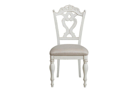 Cinderella Gray Modern Traditional Solid Wood Floral Motif Writing Desk With Hutch - Ella Furniture
