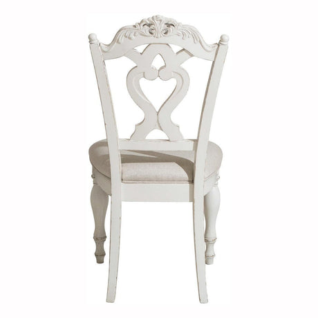 Cinderella Natural White Traditional Solid Wood And Plywood Fabric Upholstery Youth Desk Chair - Ella Furniture