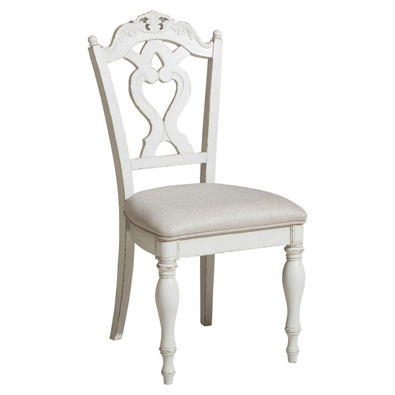 Cinderella Natural White Traditional Solid Wood And Plywood Fabric Upholstery Youth Desk Chair - Ella Furniture