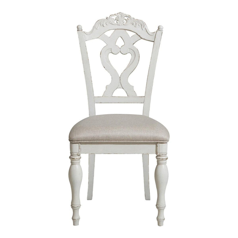 Cinderella Natural White Traditional Solid Wood And Plywood Fabric Upholstery Youth Desk Chair - Ella Furniture
