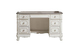 Cinderella Gray Modern Traditional Solid Wood Floral Motif Writing Desk With Hutch - Ella Furniture