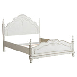 Cinderella Antique White With Gray Rub-through Birch Veneer, Wood And Engineered Wood Full Bed - Ella Furniture