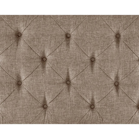 Motsinger Brown Modern Contemporary Solid Wood Fabric Upholstered Tufted King Bed - Ella Furniture
