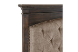 Motsinger Brown Modern Contemporary Solid Wood Fabric Upholstered Tufted Panel Bedroom Set - Ella Furniture