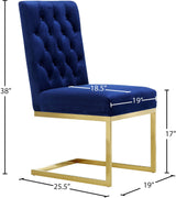 Cameron Blue Velvet Dining Chair - Ella Furniture