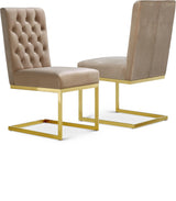 Cameron Beige Velvet Dining Chair - Ella Furniture