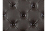 Beddington Dark Cherry Traditional Faux Leather Upholstered Tufted Sleigh Bedroom Set - Ella Furniture