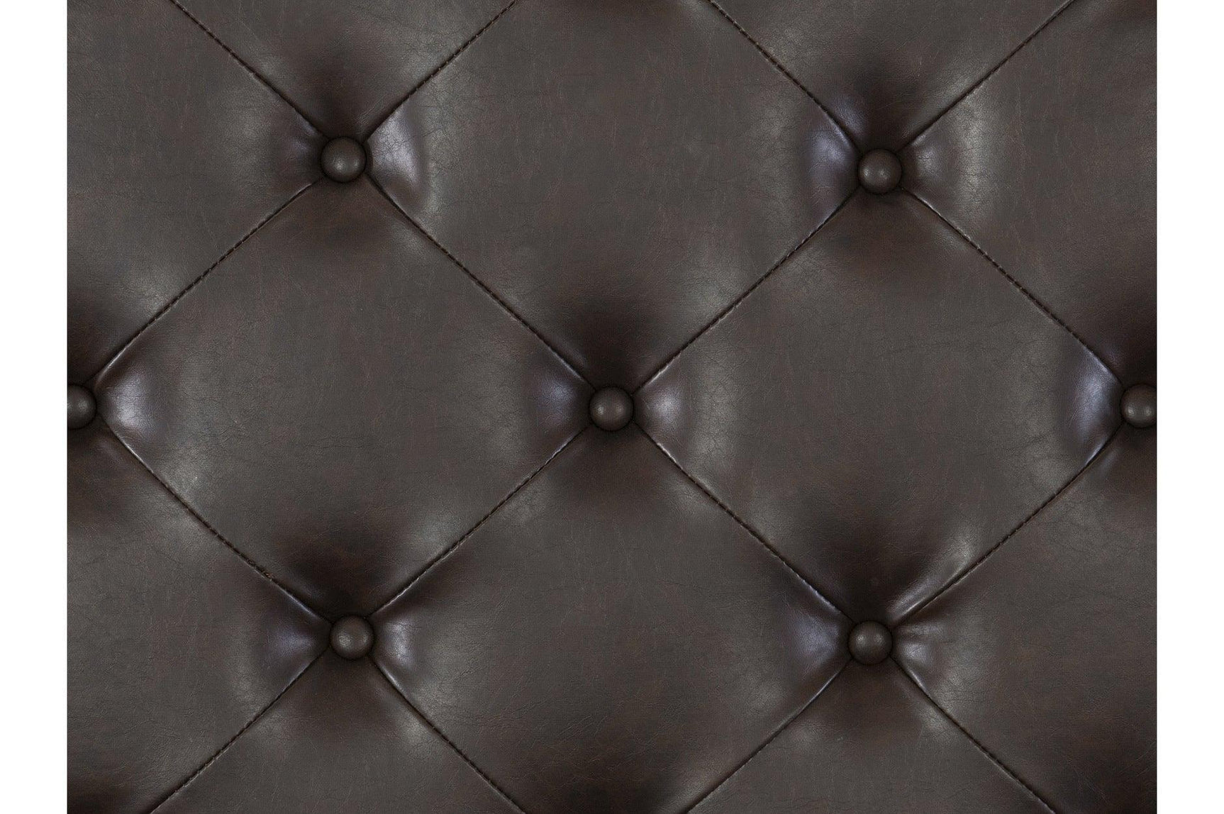 Beddington Dark Cherry Traditional Faux Leather Upholstered Tufted Sleigh Bedroom Set - Ella Furniture