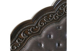 Beddington Dark Cherry Traditional Faux Leather Upholstered Tufted Sleigh Bedroom Set - Ella Furniture