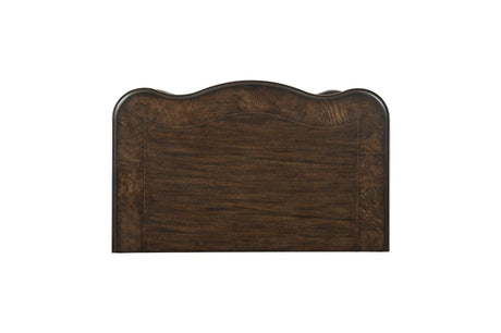 Beddington Dark Cherry Traditional Faux Leather Upholstered Tufted Sleigh Bedroom Set - Ella Furniture