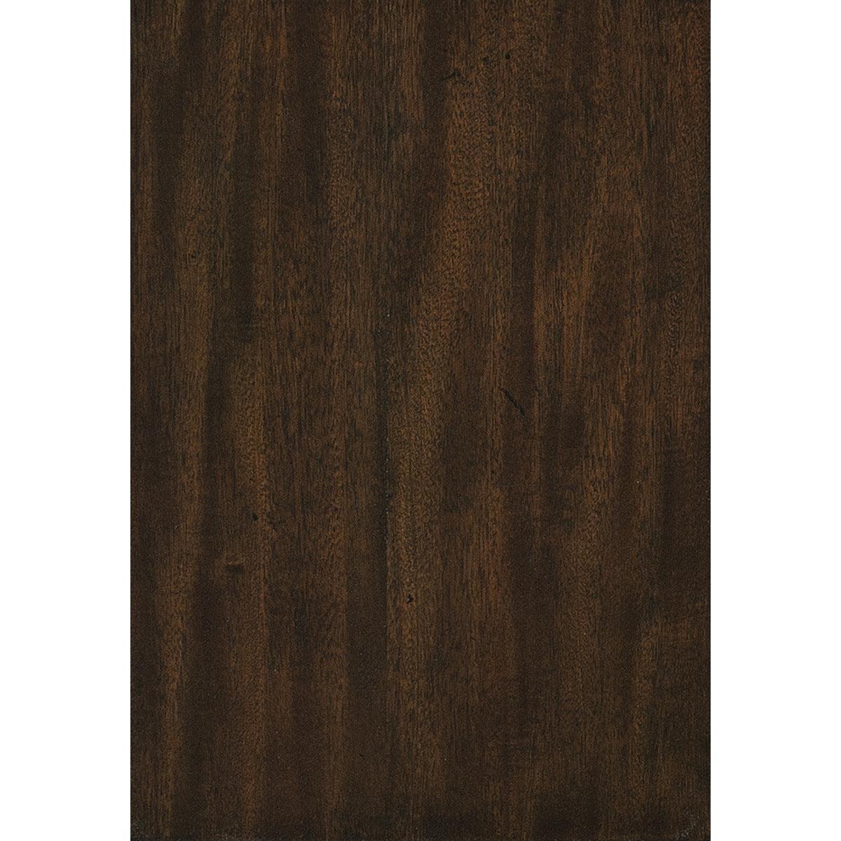 Beddington Dark Brown Primavera Veneer With Ash Burl Faux Leather Upholstered Tufted King Bed - Ella Furniture