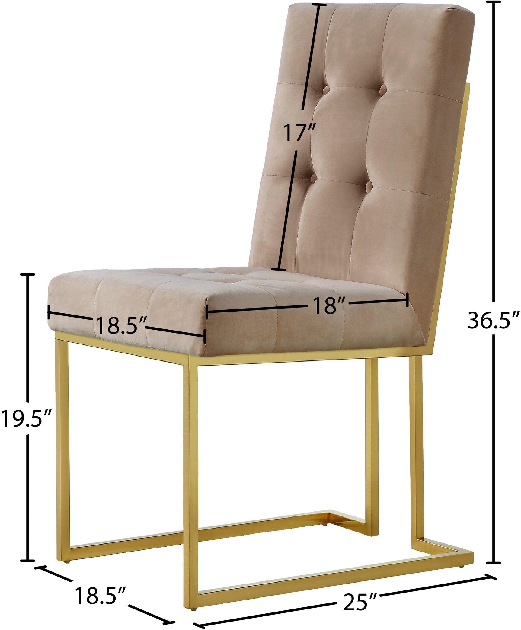 Pierre Beige Velvet Dining Chair - Ella Furniture