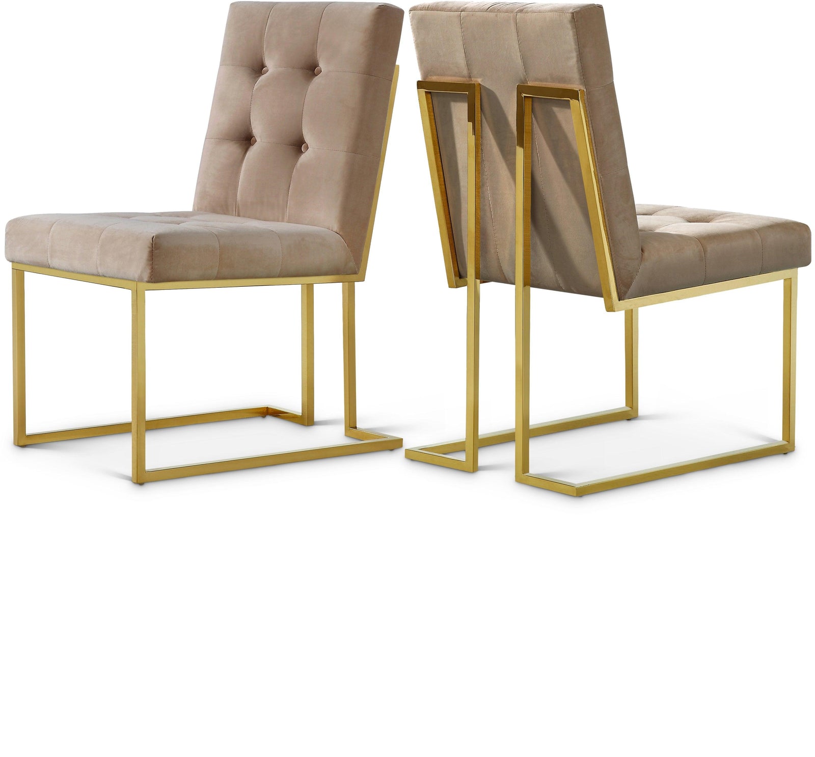 Pierre Beige Velvet Dining Chair - Ella Furniture