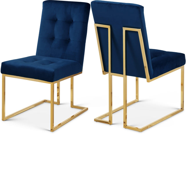 Pierre Blue Velvet Dining Chair - Ella Furniture