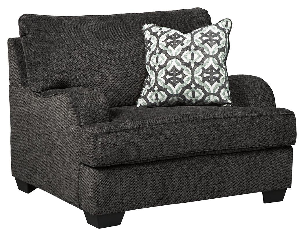 Charenton Charcoal Sofa, Loveseat, Chair And Ottoman - Ella Furniture