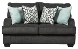 Charenton Charcoal Sofa, Loveseat, Chair And Ottoman - Ella Furniture