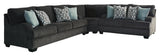 Charenton Charcoal Chenille 3-Piece Sectional - Ella Furniture