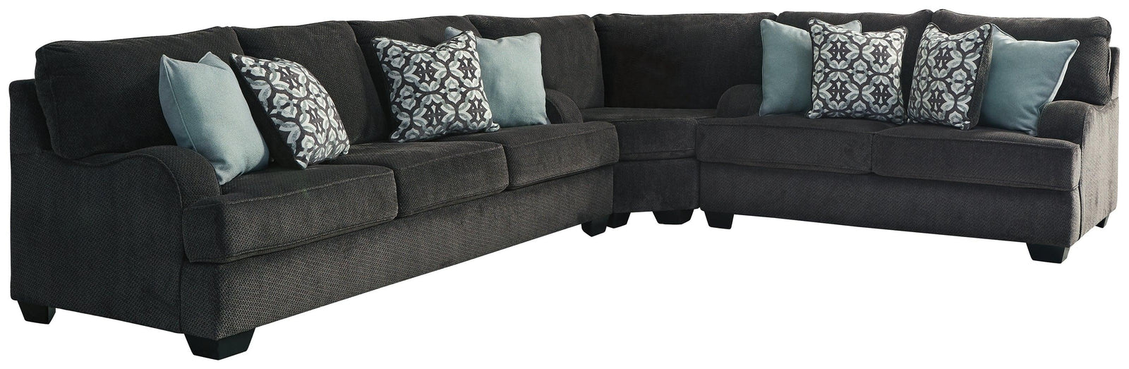 Charenton Charcoal Chenille 3-Piece Sectional