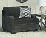 Charenton Charcoal Chenille Oversized Chair - Ella Furniture