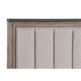 Newell Light Brown Modern Solid Wood Fabric Upholstered Panel Upholstered Queen Bed - Ella Furniture